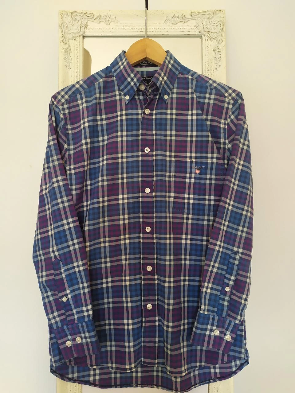 Chemise GANT Alessio Bay Poplin à Carreaux 100% Coton Homme S – photo 2